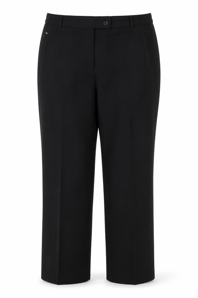 Front view of Marks & Spencer women’s black trousers, size UK 14, 31-inch leg