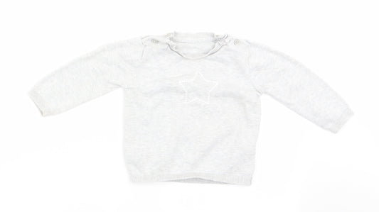 Marks and Spencer Baby Grey   Pullover Jumper Size 9-12 Months  - Start Logo