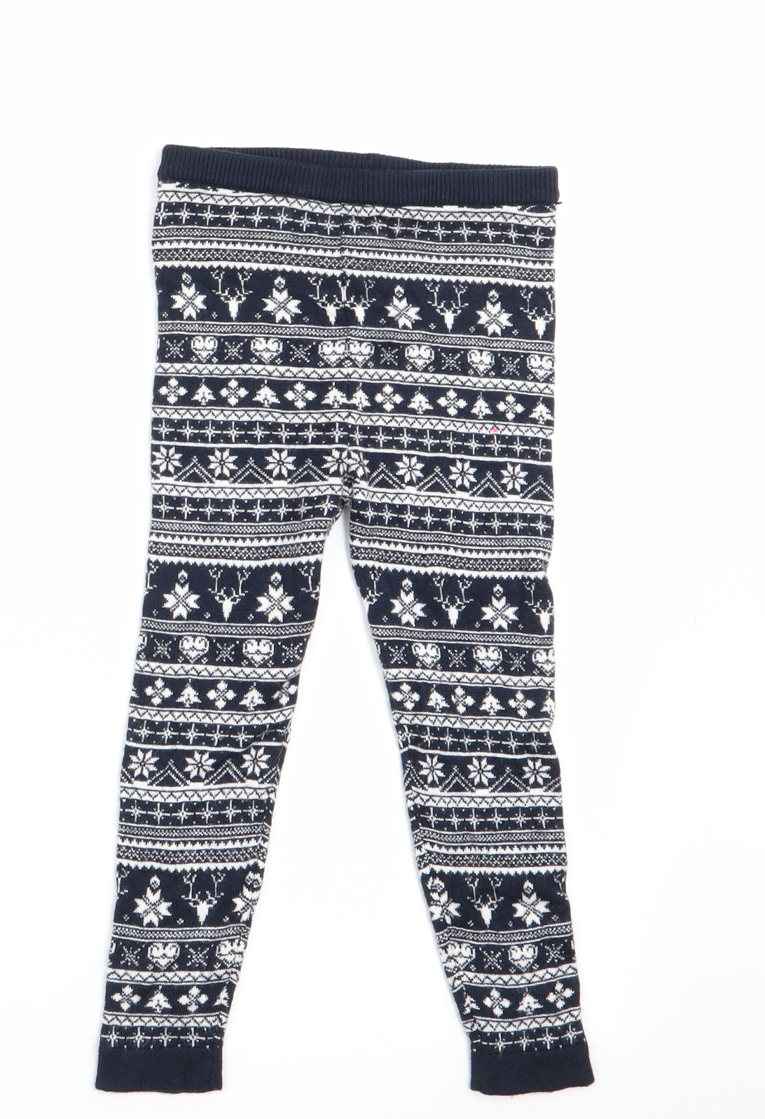 Lupilu Girls Blue Striped  Jogger Leggings Size 12-18 Months  - Christmas Print Knitted