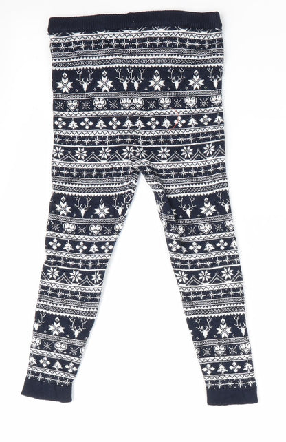 Lupilu Girls Blue Striped  Jogger Leggings Size 12-18 Months  - Christmas Print Knitted