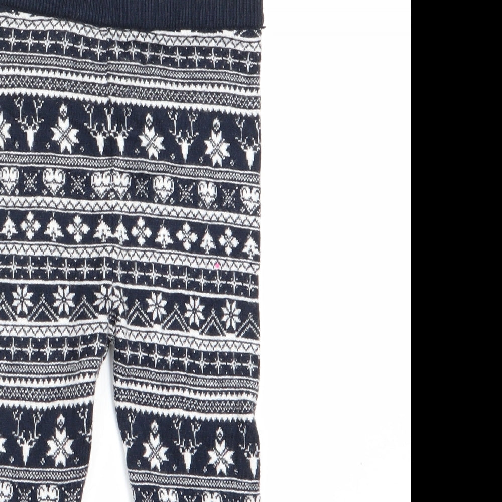 Lupilu Girls Blue Striped  Jogger Leggings Size 12-18 Months  - Christmas Print Knitted