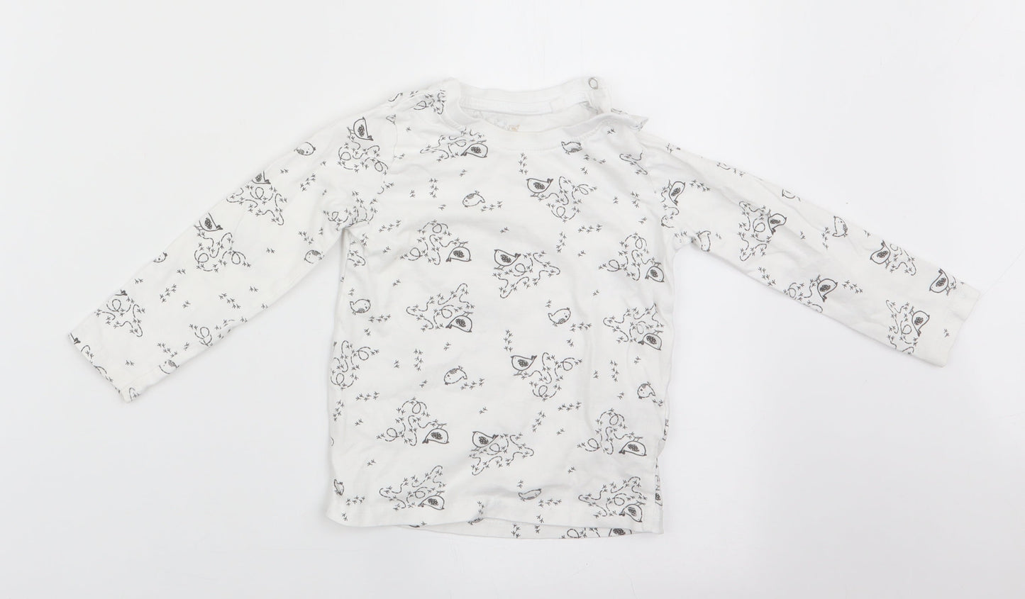 Lupilu Baby White Animal Print  Basic Casual Size 12-18 Months  - Bird print