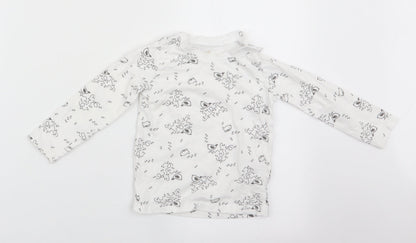 Lupilu Baby White Animal Print  Basic Casual Size 12-18 Months  - Bird print