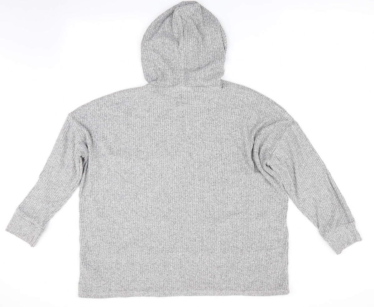 Back view of F&F women’s grey pullover hoodie, size M