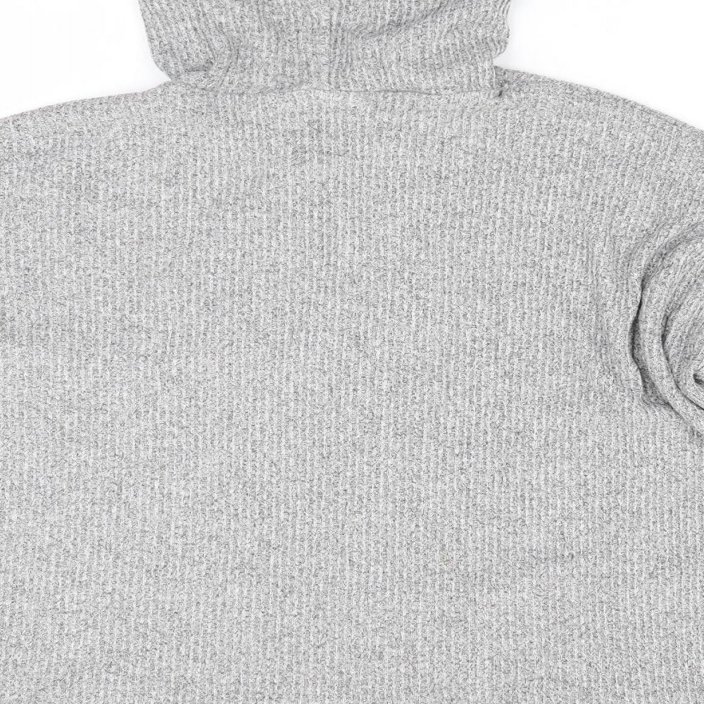 Brand and care label for F&F women’s grey pullover hoodie, size M