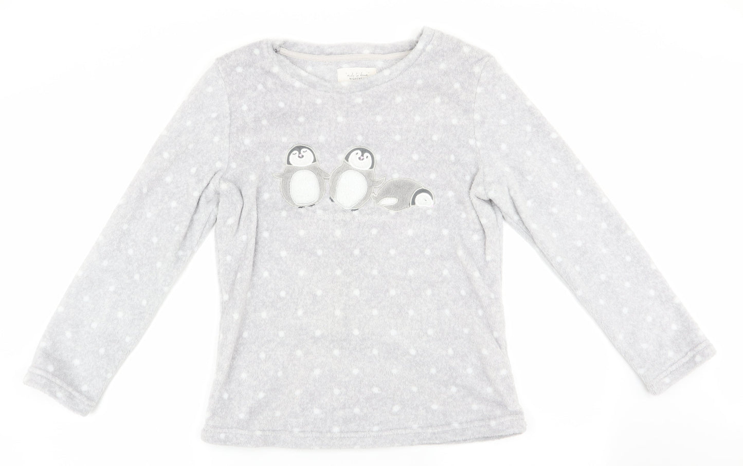 Made to Dream Womens Grey Polka Dot   Pyjama Top Size M  - Penguin Logo