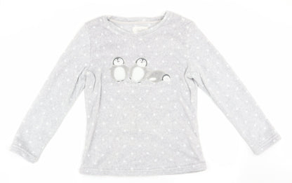 Made to Dream Womens Grey Polka Dot   Pyjama Top Size M  - Penguin Logo