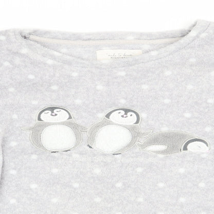 Made to Dream Womens Grey Polka Dot   Pyjama Top Size M  - Penguin Logo