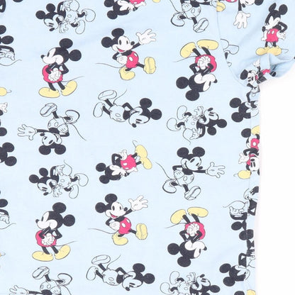 Disney Boys Blue Animal Print  Basic T-Shirt Size 4-5 Years  - Mickey  Mouse Print