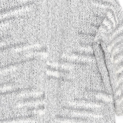 Papaya Womens Grey Striped  Cardigan Jumper Size M  - Longline Cardigan
