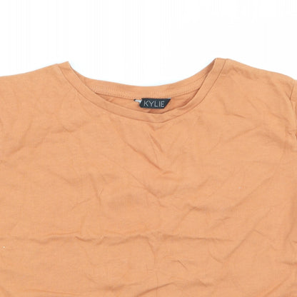 Kylie Girls Orange   Basic T-Shirt Size 9-10 Years  - Lace insert to sides