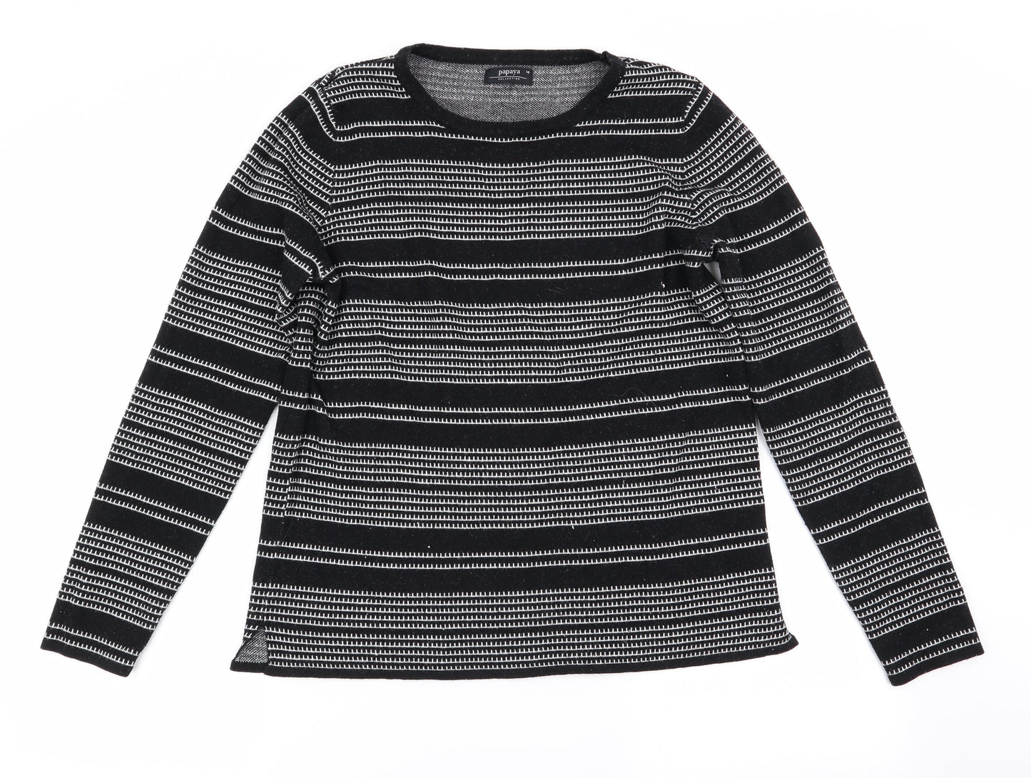 Womens UK Size 14 Papaya Black Pullover Jumper