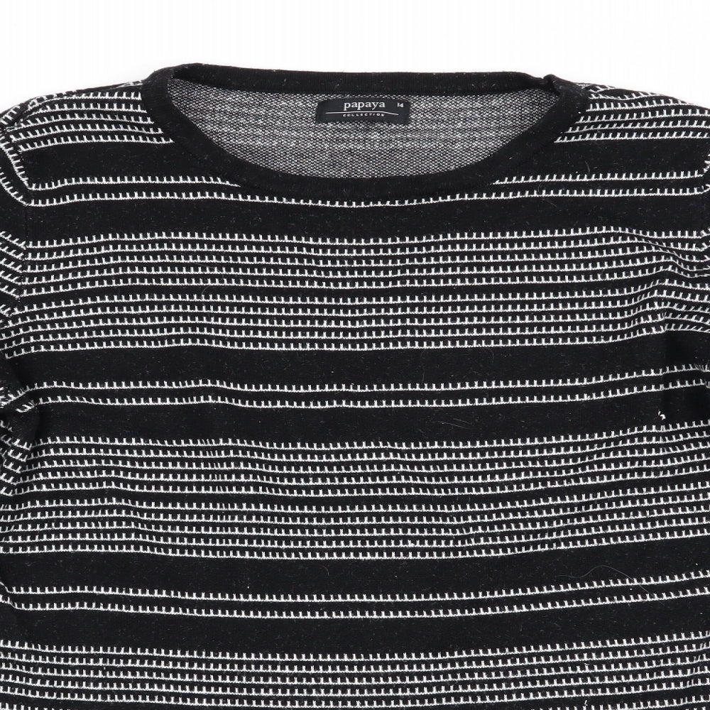 Womens UK Size 14 Papaya Black Pullover Jumper