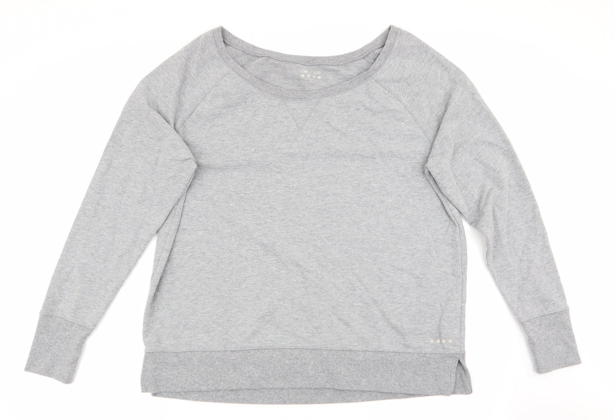 Additional front view of Souluxe women’s grey pullover sweatshirt, size L