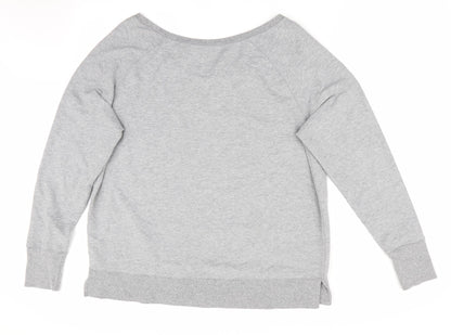 Back view of Souluxe women’s grey pullover sweatshirt, size L