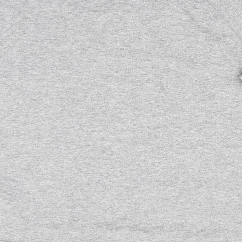 Brand and care label for Souluxe women’s grey pullover sweatshirt, size L
