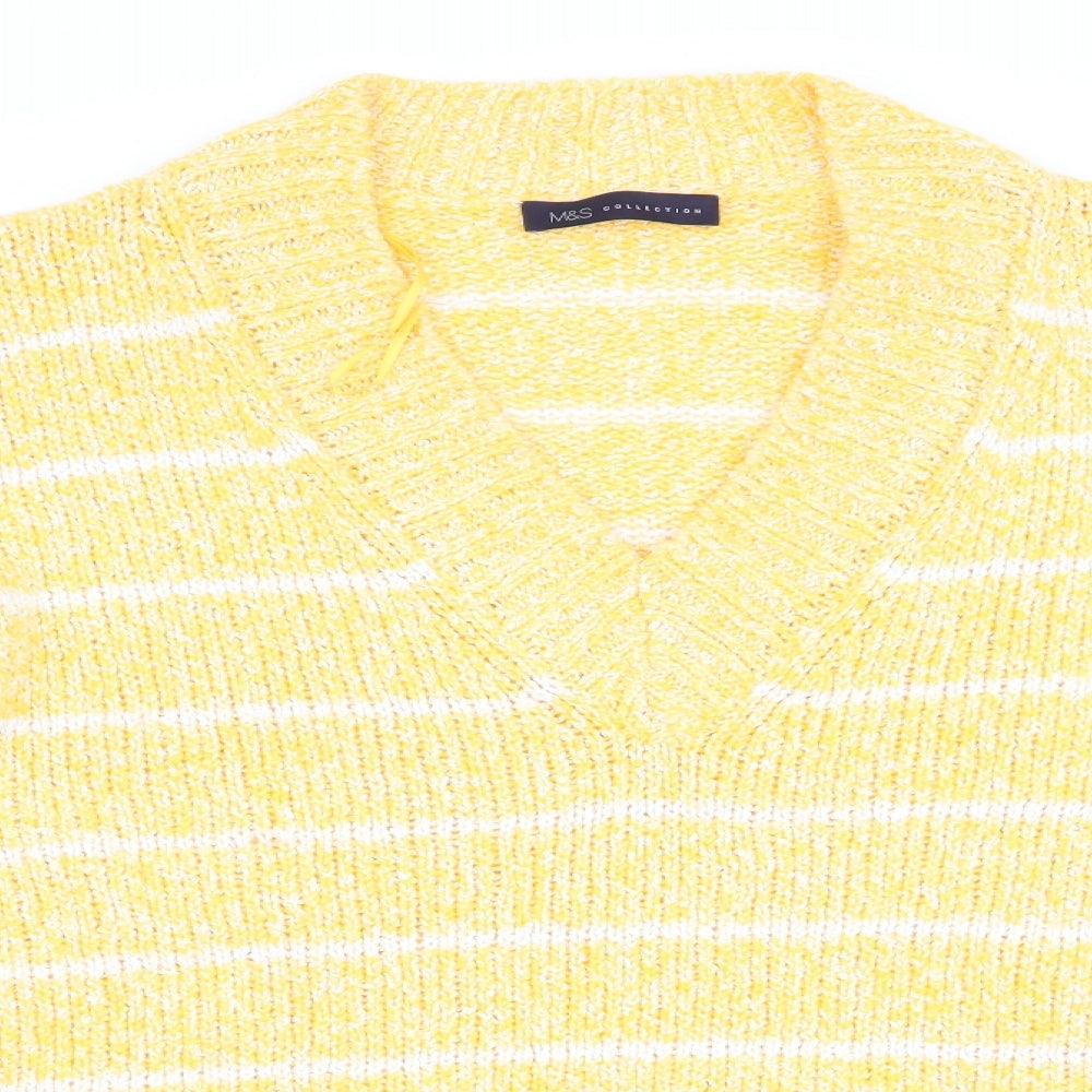 Womens UK Size L Marks and Spencer Yellow Pullover Jumper