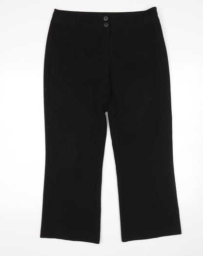 Womens UK Size 12 Mia Moda Regular Fit  Black Trousers