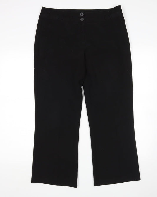 Womens UK Size 12 Mia Moda Regular Fit  Black Trousers