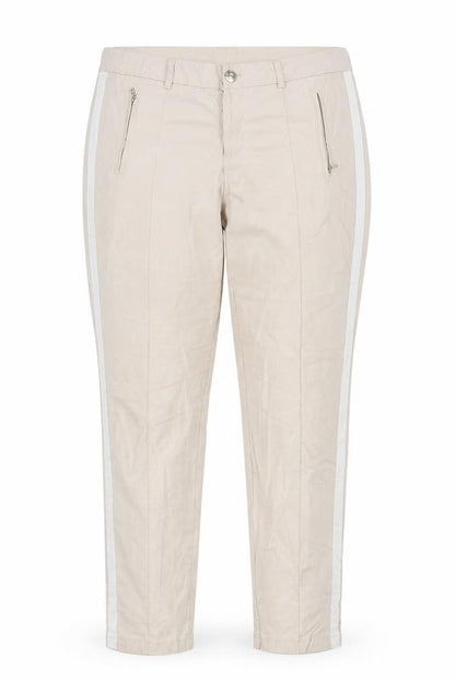 Front view of Street One women’s beige chino trousers, size UK 14, 27-inch leg