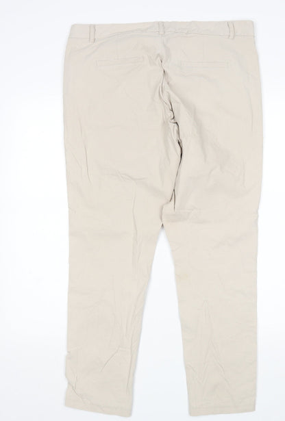 Womens UK Size 14 Street One Regular Fit Chino Beige Trousers