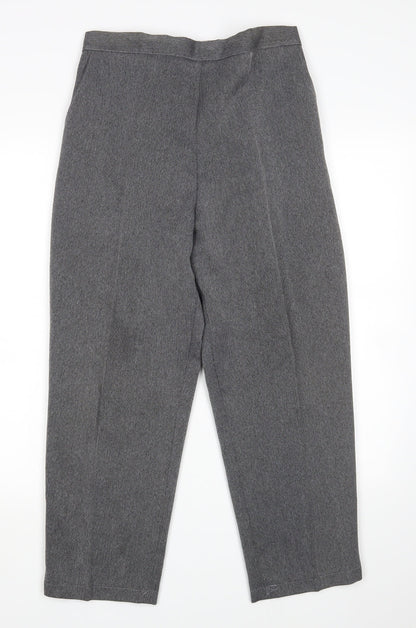 Womens UK Size 16 Preworn Regular Fit Cropped Grey Trousers
