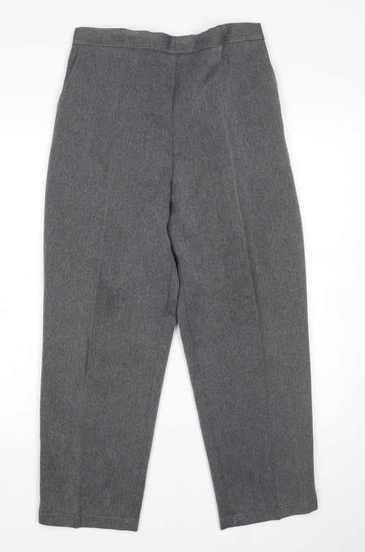 Womens UK Size 16 Preworn Regular Fit Cropped Grey Trousers