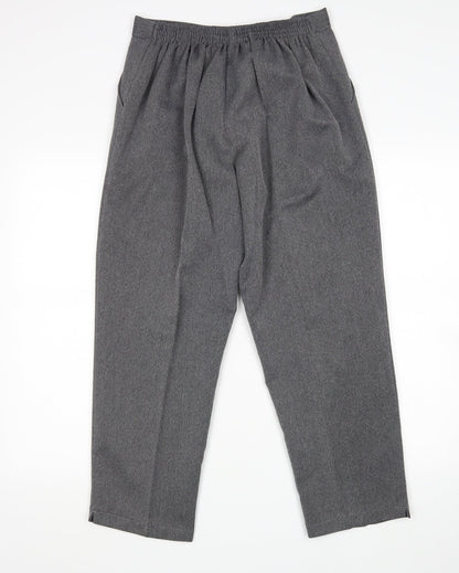 Womens UK Size 16 Preworn Regular Fit Cropped Grey Trousers