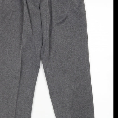 Womens UK Size 16 Preworn Regular Fit Cropped Grey Trousers
