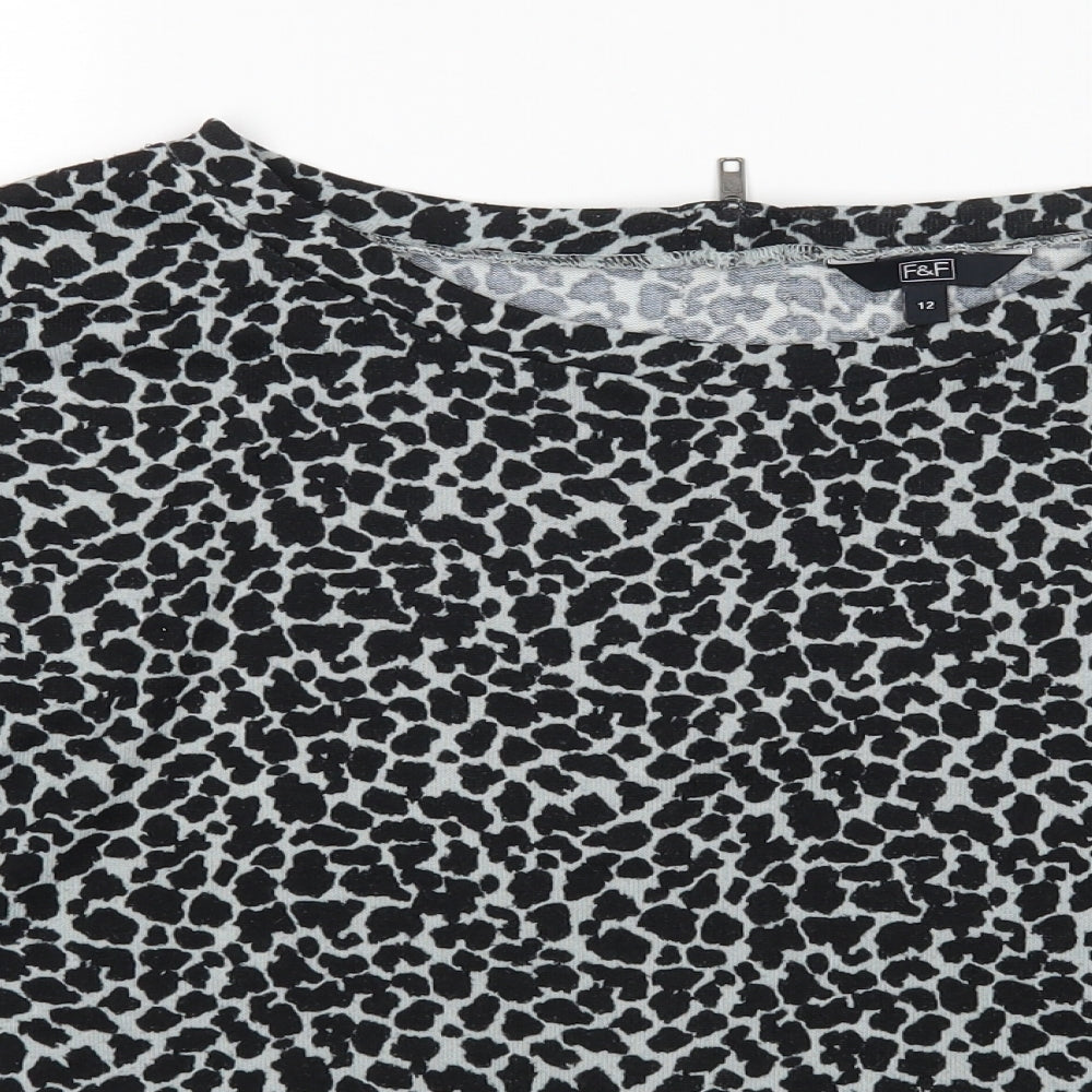 F&F Womens Multicoloured Animal Print  Pullover Jumper Size 12