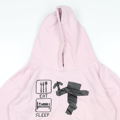 Club Classic Girls Pink   Pullover Hoodie Size 12-13 Years  - minecraft