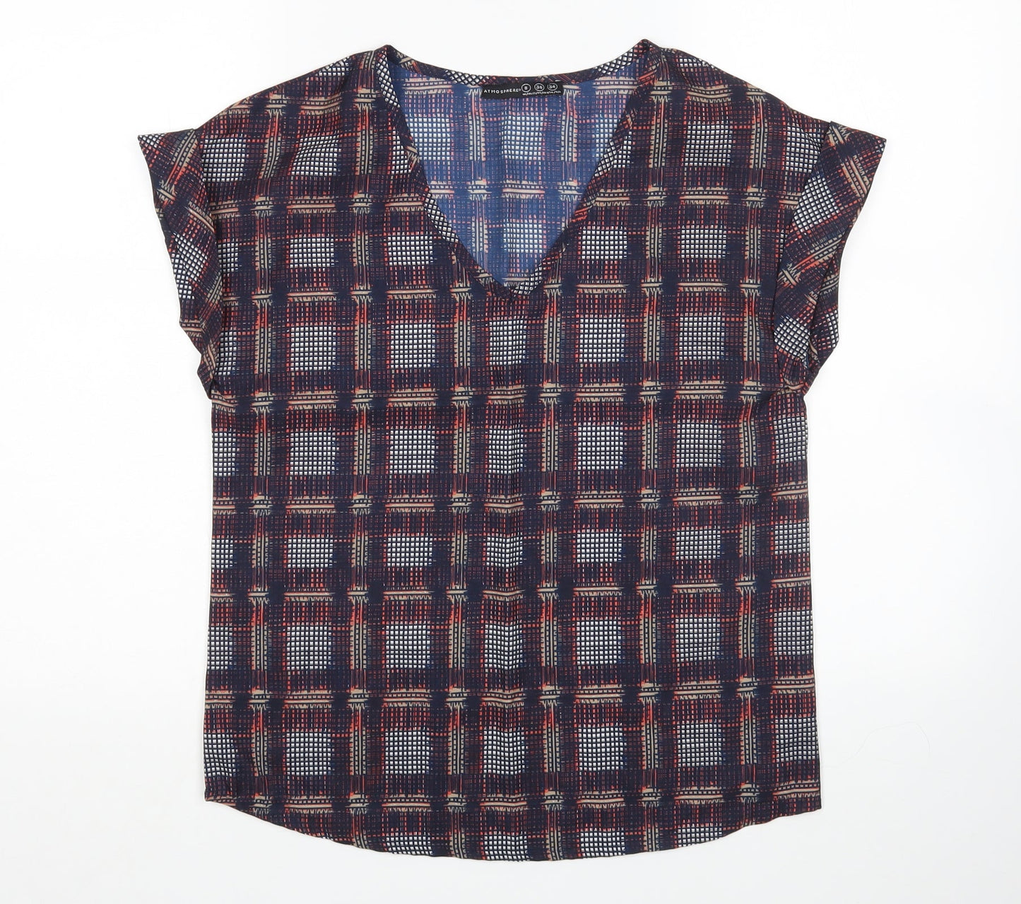 Womens UK Size 8 Atmosphere Multicoloured Basic Blouse