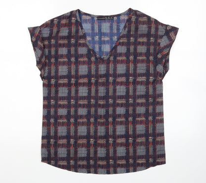 Womens UK Size 8 Atmosphere Multicoloured Basic Blouse