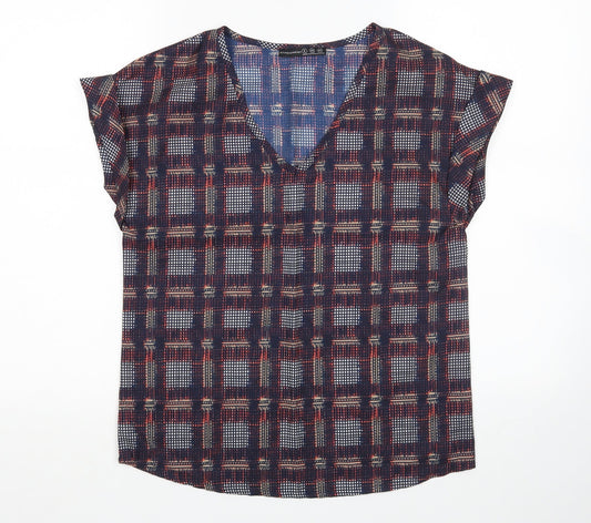 Womens UK Size 8 Atmosphere Multicoloured Basic Blouse