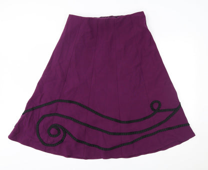 M&S Womens Purple   A-Line Skirt Size 16