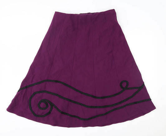 M&S Womens Purple   A-Line Skirt Size 16