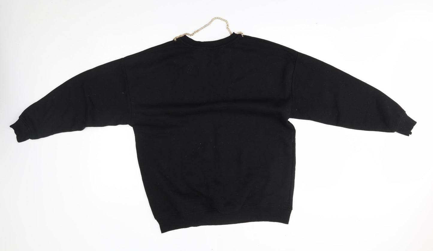 Primark Womens Black   Pullover Jumper Size XS  - with chain