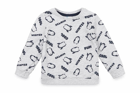 so cute Baby Grey   Pullover Jumper Size 12-18 Months  - penguins