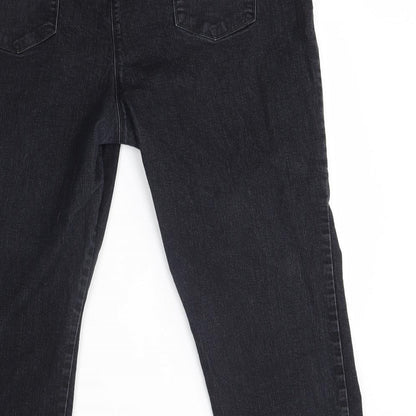 Womens UK Size 44 in Preworn Regular Fit Capri Black Jeans