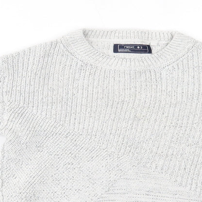 Close-up detail of Next girls’ grey jumper, size 8, years