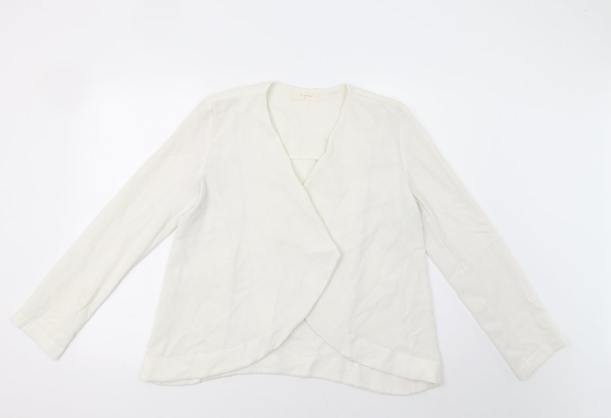 Additional front view of Elodie women’s white jacket blazer, size L