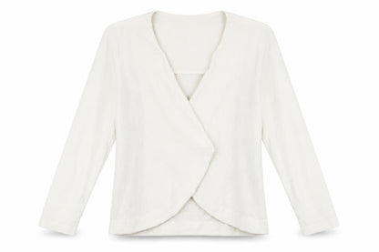 Front view of Elodie women’s white jacket blazer, size L