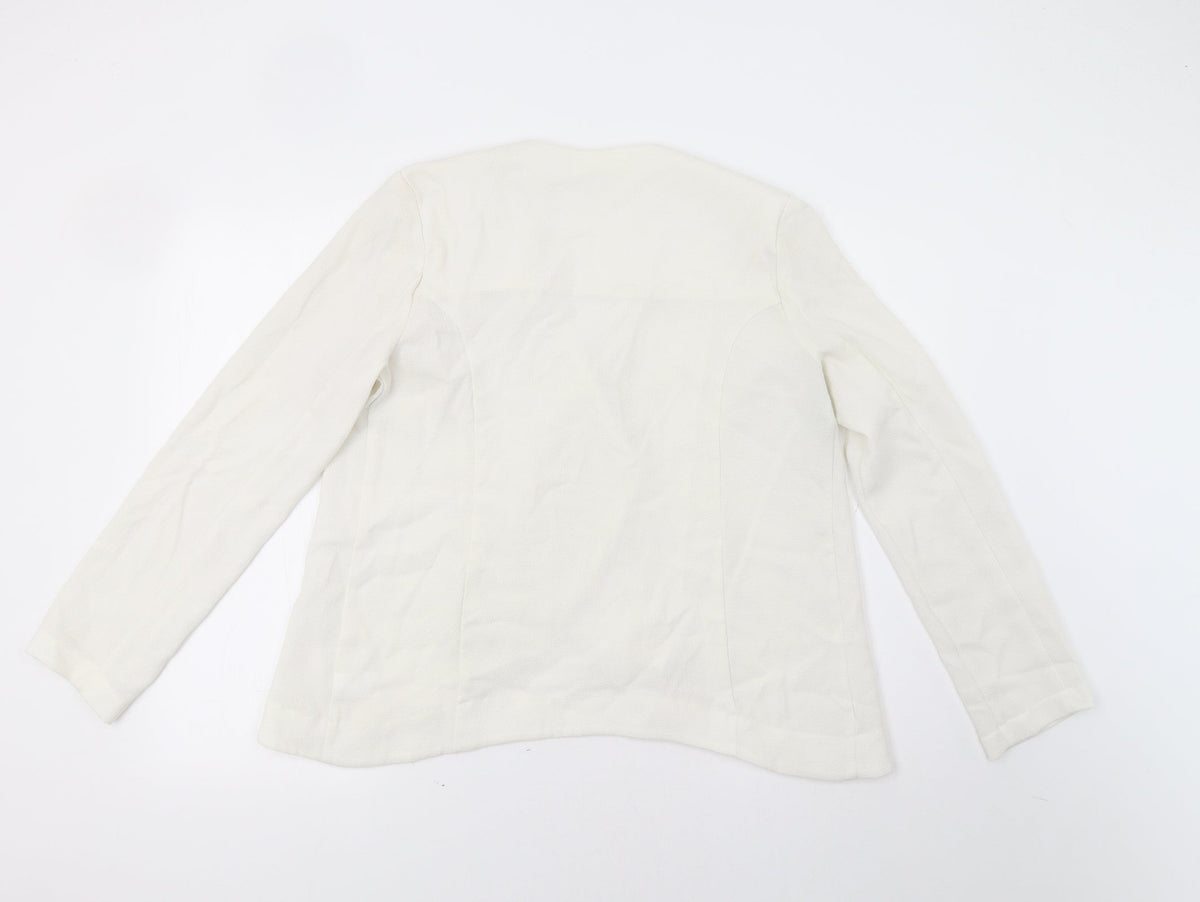 Back view of Elodie women’s white jacket blazer, size L