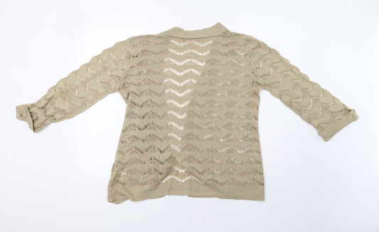 Womens UK Size 12 Julipa Beige Cardigan Jumper