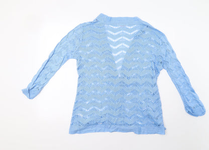 Womens UK Size 14 Julipa Blue Cardigan Jumper