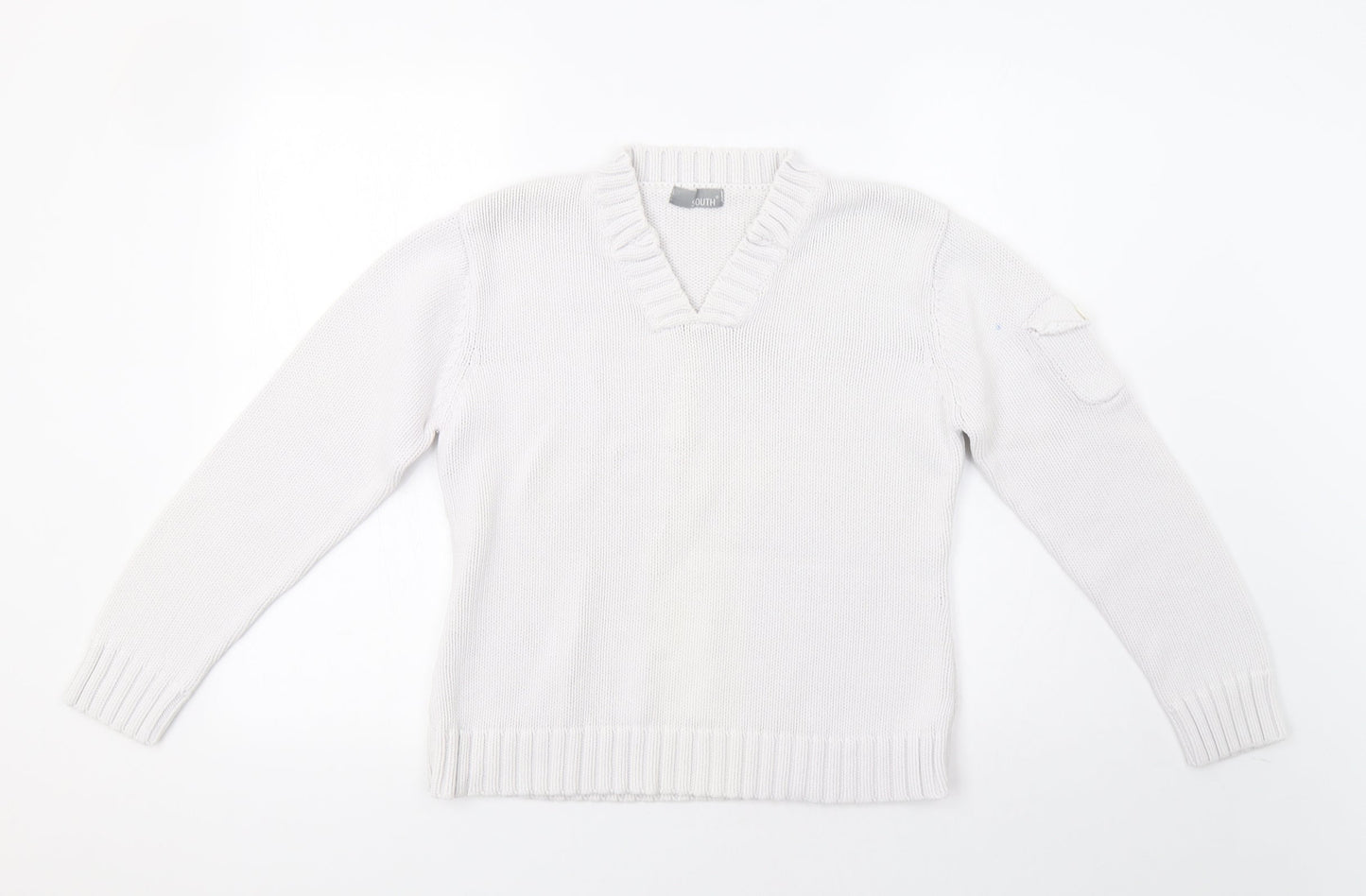 Womens UK Size M South White Pullover Jumper
