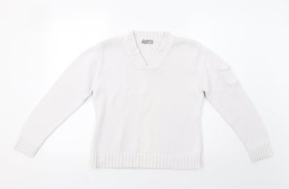Womens UK Size M South White Pullover Jumper