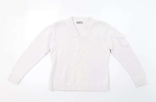 Womens UK Size M South White Pullover Jumper
