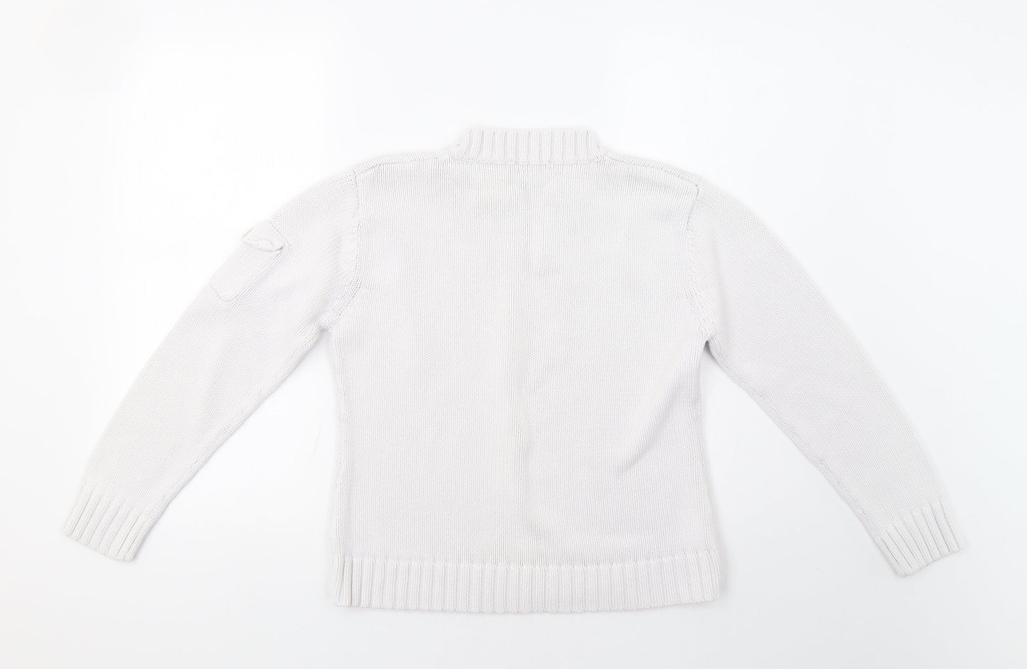 Womens UK Size M South White Pullover Jumper