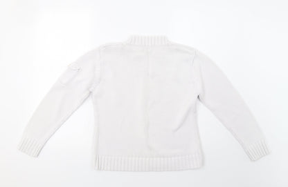Womens UK Size M South White Pullover Jumper